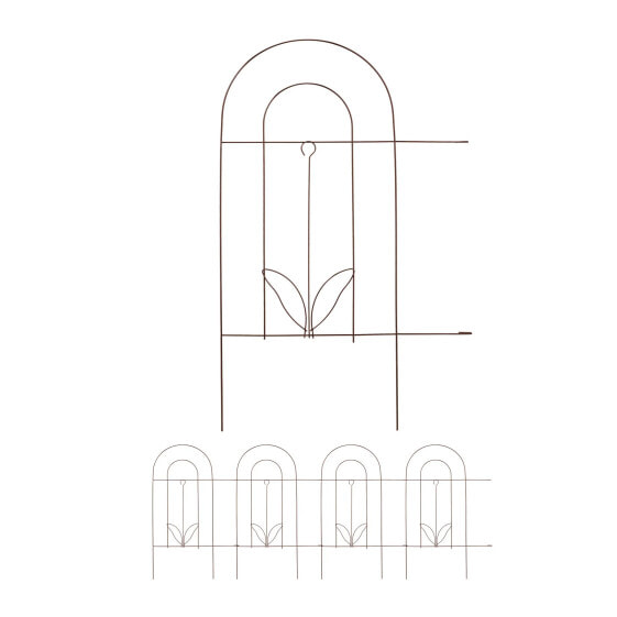5-tlg. Beetzaun aus Metall