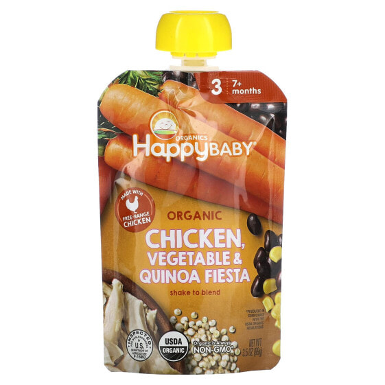 Детское пюре органическое "Happy Family Organics", Индейка с овощами и киноа, 7+ месяцев, 99 г