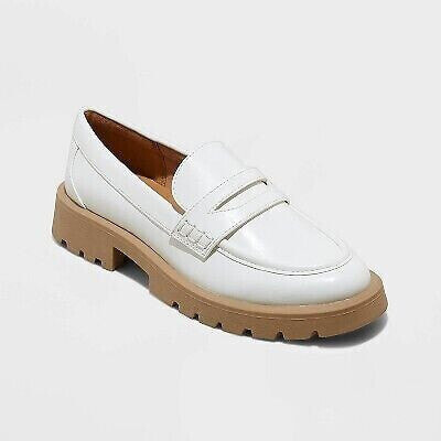Women's Archie Loafer Flats - A New Day Off-White 9.5