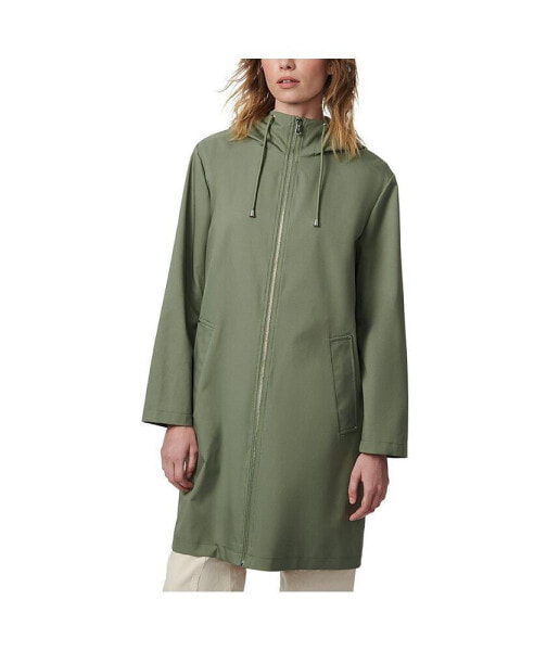Hooded Mid Length Raincoat