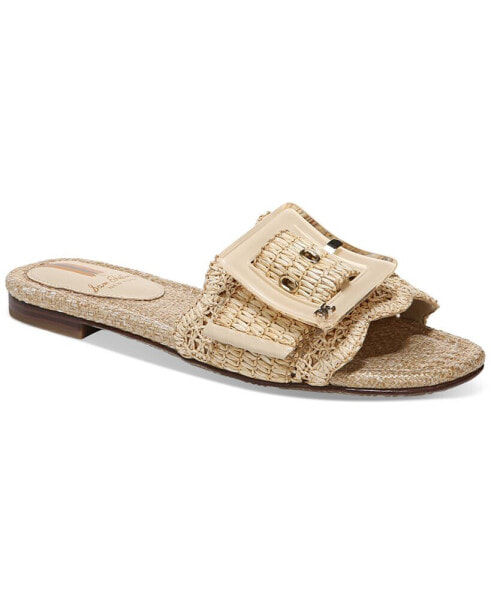 Women's Bambi Raffia Buckle Slide Sandals