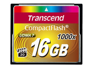 Transcend CompactFlash 1000x 16GB - 16 GB - CompactFlash - MLC - 160 MB/s - 120 MB/s - Black