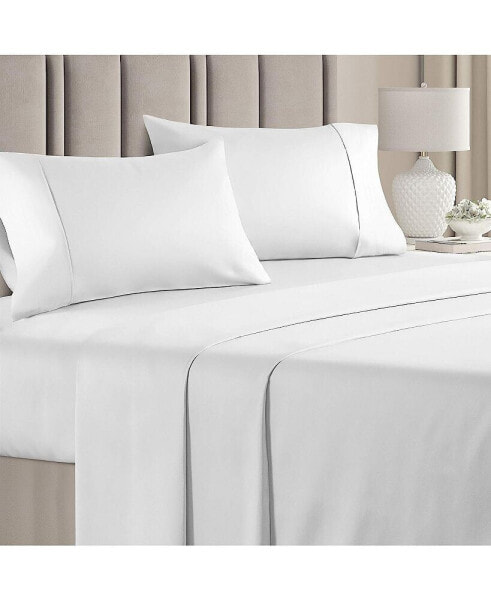 4 Piece 100% Cotton 400 Thread Count Sheet Set - King