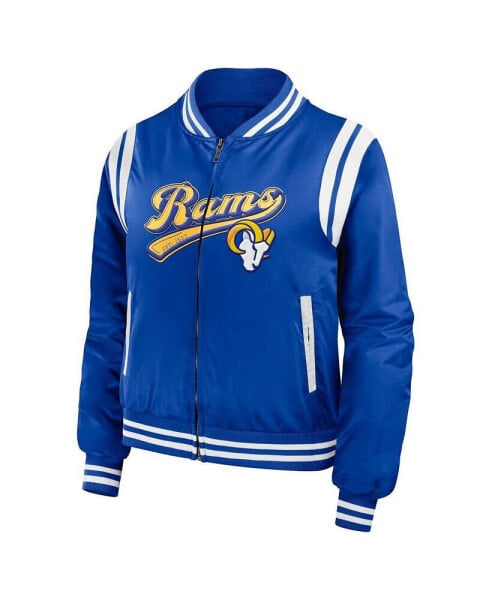 Women's Royal Los Angeles Rams Bomber Full-Zip Jacket