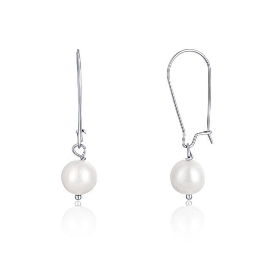 Beautiful steel earrings with real pearls JL0614
