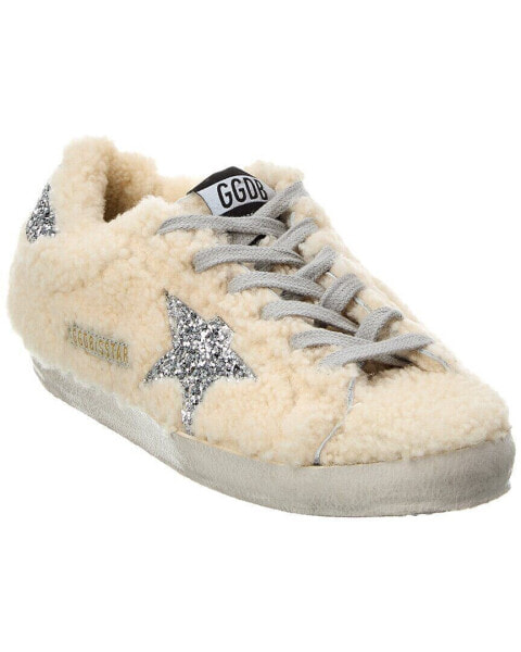 Golden Goose Superstar Shearling & Glitter Sneaker Women's Beige 38