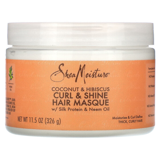 Маска для волос увлажняющая SheaMoisture Curl & Shine, Кокос и Гибискус, 326 г