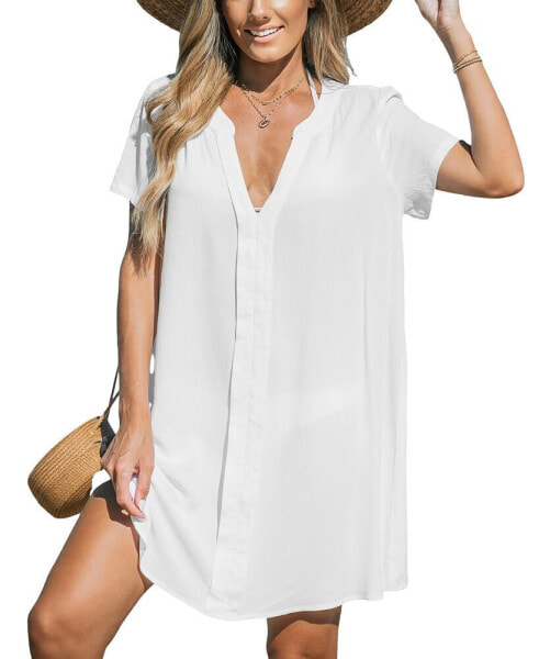 Women's V-Neck Cover-Up Mini Dress