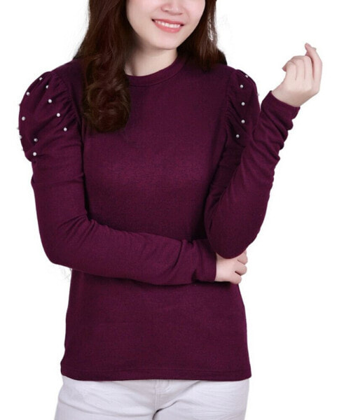 Petite Puff Sleeve Knit Top