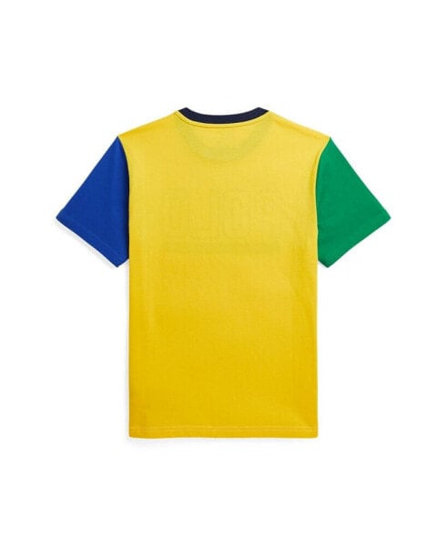 Big Boys Color-Blocked Logo Cotton Jersey T-shirt