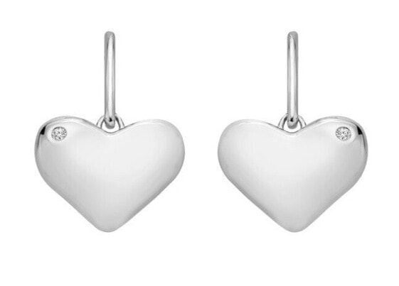 Silver dangle earrings with genuine diamonds Desire DE780