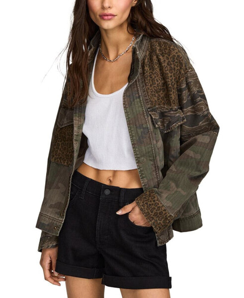 Women's Patchwork Camo Cropped Jacket