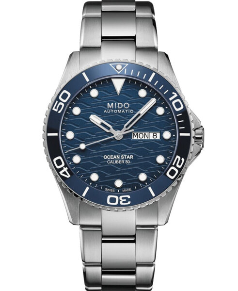 Men's Swiss Automatic Ocean Star Stainless Steel Bracelet Watch 43mm