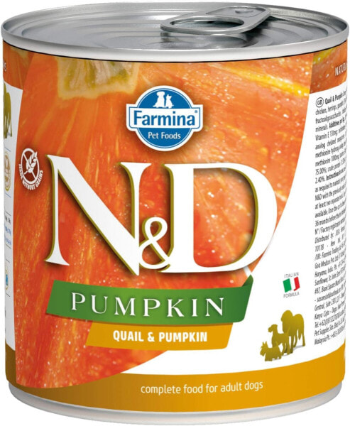 Farmina N&D Pumpkin Pate Dog Food (Wet Food, with High Quality Vitamins and Natural Antioxidants, Corn Free, Ingredients: Quail and Pumpkin, Serving Size: 285g)
