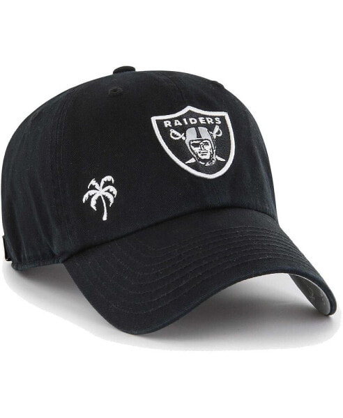 Women's Black Las Vegas Raiders Confetti Icon Clean Up Adjustable Hat