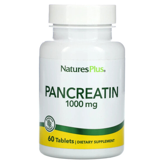 NaturesPlus, панкреатин, 1000 мг, 60 таблеток