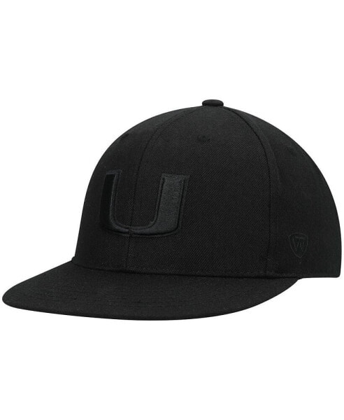 Men's Miami Hurricanes Black on Black Fitted Hat