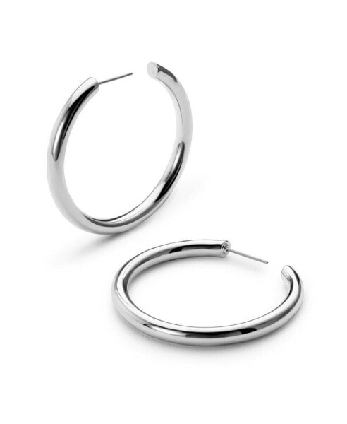 Silver Hoop Earrings - Tia Medium Silver