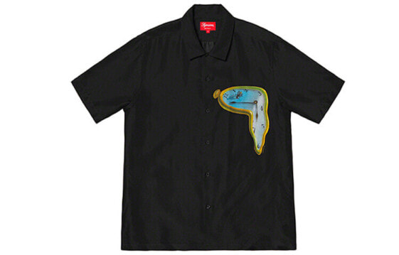 Supreme SS19 The Persistence of Memory 时间记忆钟表短袖衬衫 男女同款 黑色 / Рубашка Supreme SS19 The SUP-SS19-10095