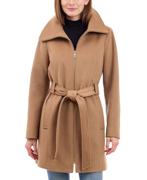 Petite Belted Zip-Front Coat, Created for Macy's