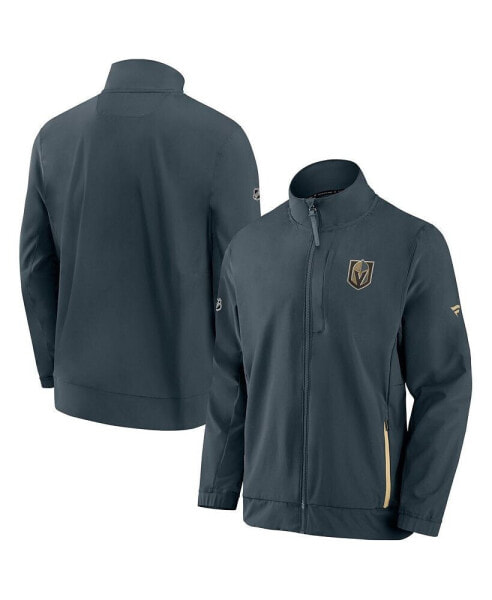 Men's Gray Vegas Golden Knights Authentic Pro Rink Coaches Full-Zip Jacket