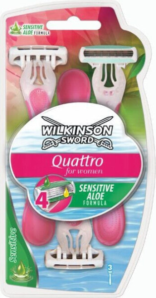 Wilkinson Quattro Disposable Razor Набор женских одноразовых бритв 3 шт