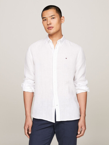 Regular Fit Pigment-Dyed Linen Shirt
