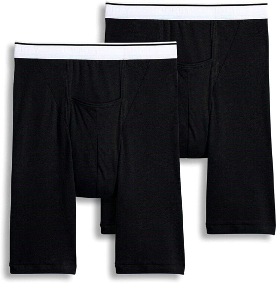 Jockey 170424 Mens Pouch Athletic Midway Boxer Briefs 2-Pack Black Size Small
