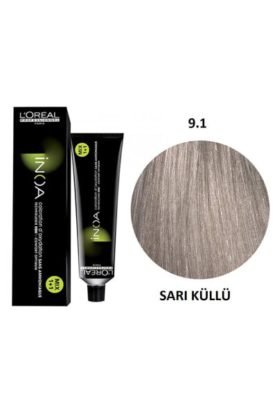 Inoa 9,1 Natural Ash Blonde Defined Ammonia Free Oil Based Permament Hair Color Cream 60ml