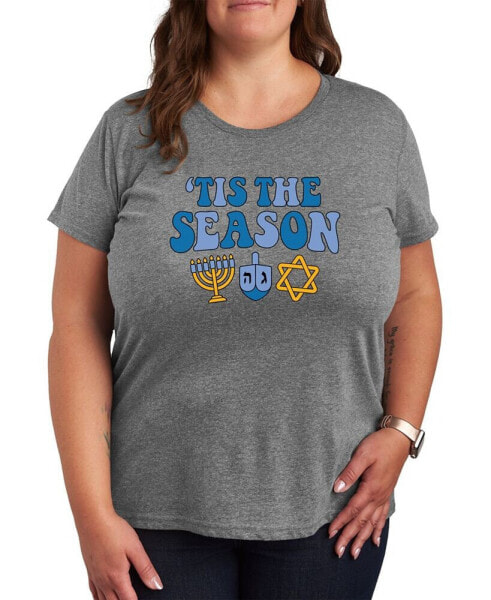 Air Waves Trendy Plus Size Hanukkah Graphic T-shirt
