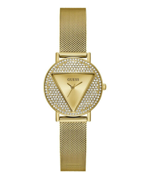 Women's Analog Gold-Tone Stainless Steel Mesh Watch 30mm