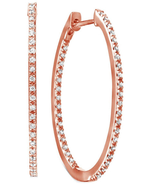 Серьги Macy's Diamond Medium In & Out Hoop