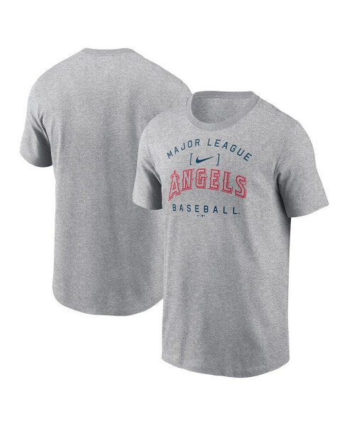 Men's Heather Gray Los Angeles Angels Home Team Athletic Arch T-Shirt