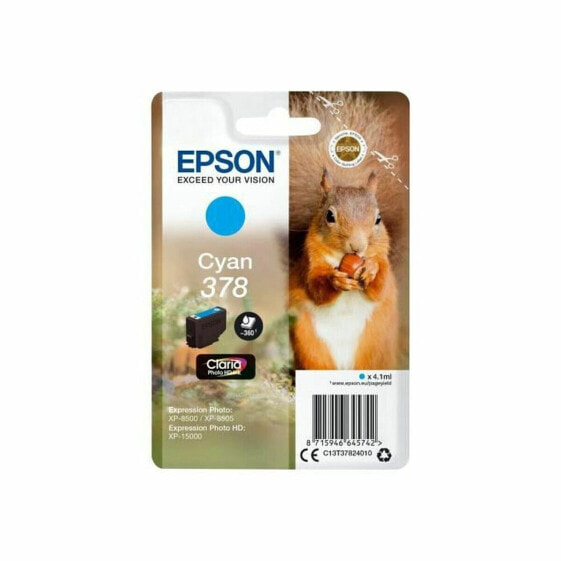 Картридж с оригинальными чернилами Epson C13T37824010 Циановый