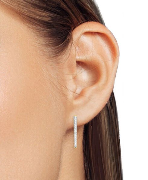 Diamond Pointed Hoop Earrings (1/2 ct. t.w.) in Sterling Silver & 14k Gold-Plate