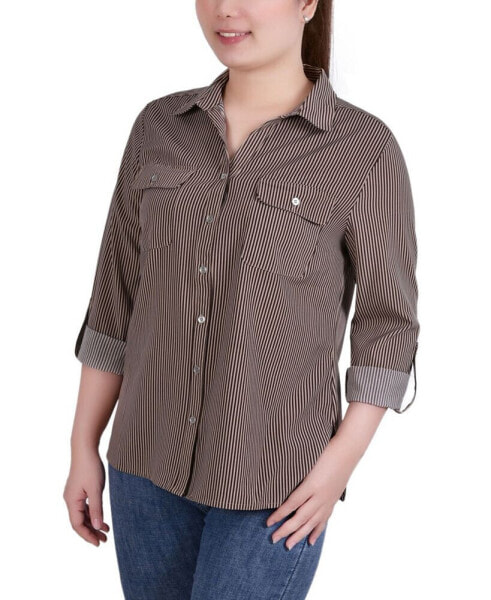 Women's 3/4 Roll Tab Shirt with Pockets