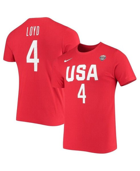 Women's Jewell Loyd USA Basketball Red Name and Number Performance T-shirt