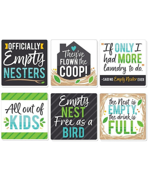 Empty Nesters - Funny Empty Nest Party Decorations - Drink Coasters - Set of 6