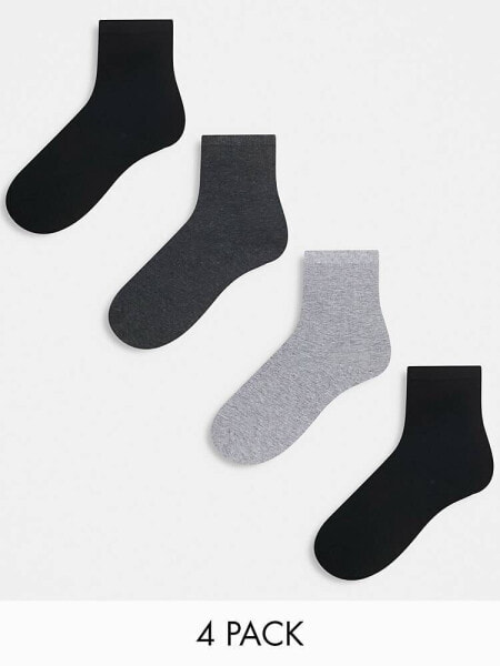 Lindex 4 pack socks in grey and black tones