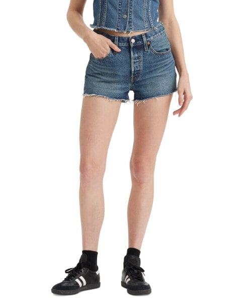 Women's 501 Button Fly Cotton High-Rise Denim Shorts