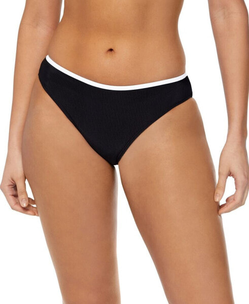 Women's Contrast-Trim Hipster Bikini Bottoms