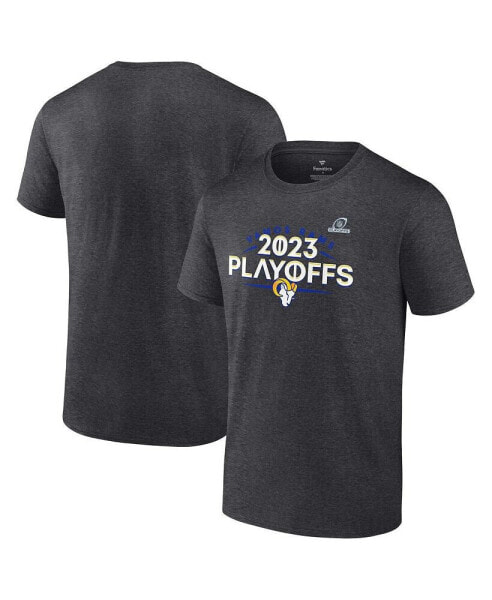 Men's Heather Charcoal Los Angeles Rams 2023 NFL Playoffs T-shirt