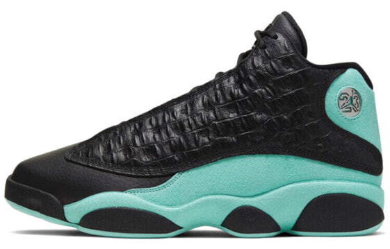 Кроссовки Nike Air Jordan 13 Retro Black Island Green (Голубой, Черный)