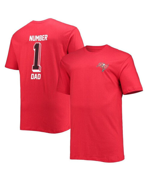 Men's Red Tampa Bay Buccaneers Big and Tall #1 Dad 2-Hit T-shirt