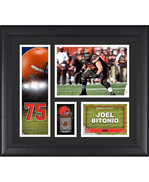 Joel Bitonio Cleveland Browns Framed 15" x 17" Player Collage with a Piece of Game-Used Football