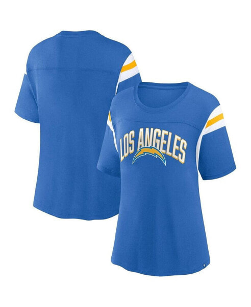 Women's Powder Blue Los Angeles Chargers Earned Stripes T-shirt
