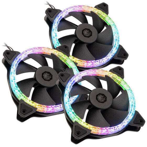 Bitspower Notos RGB PWM Lüfter, 120mm - schwarz, 3er-Pack