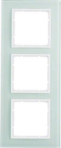 Berker 3-fold frame B.7 snow-white glass vertical (10136909)