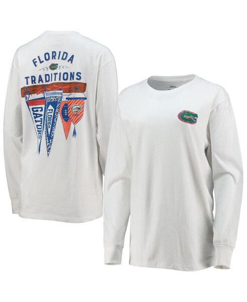 Women's White Florida Gators Traditions Pennant Long Sleeve T-shirt
