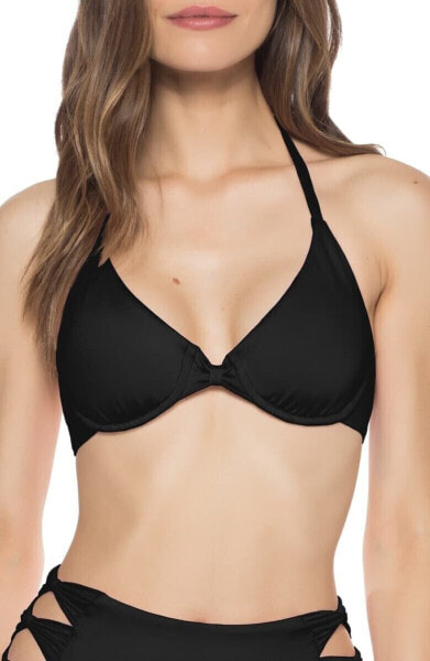 Isabella Rose Women's 236564 Bow Tie Underwire Black Bikini Top Swimwear Size M